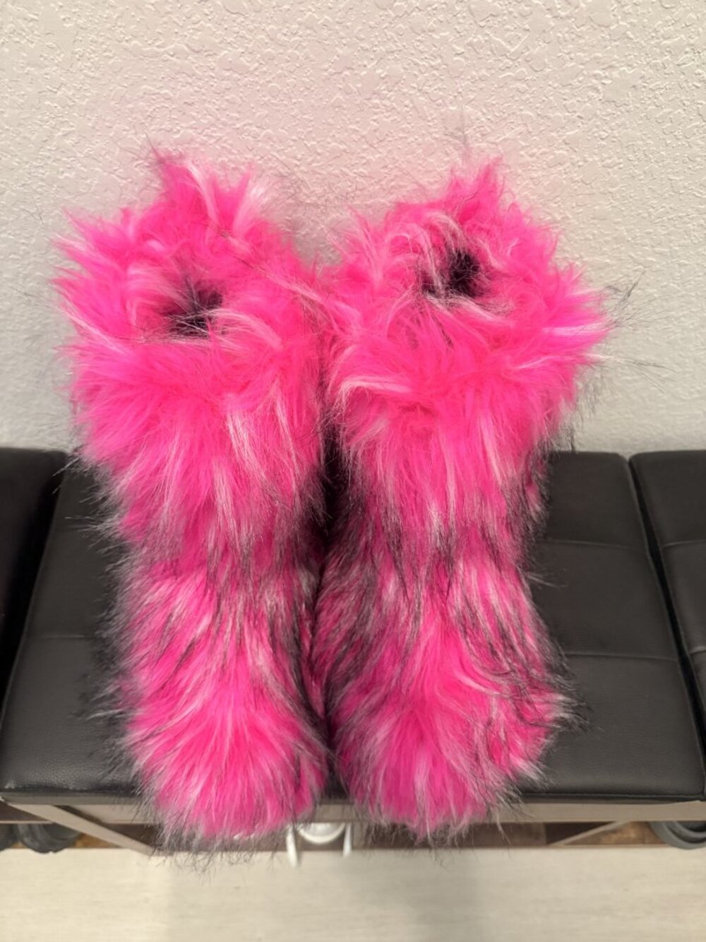 Pink Faux Fur Boot Women Furry (US 10, EU 42)
